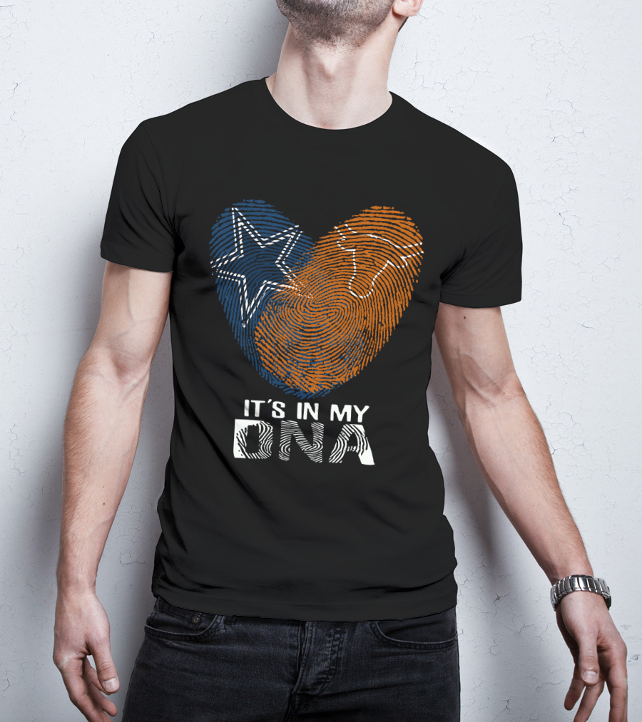 Cowboys Texas Longhorns Fingerprint It's In My DNA T-Shirt