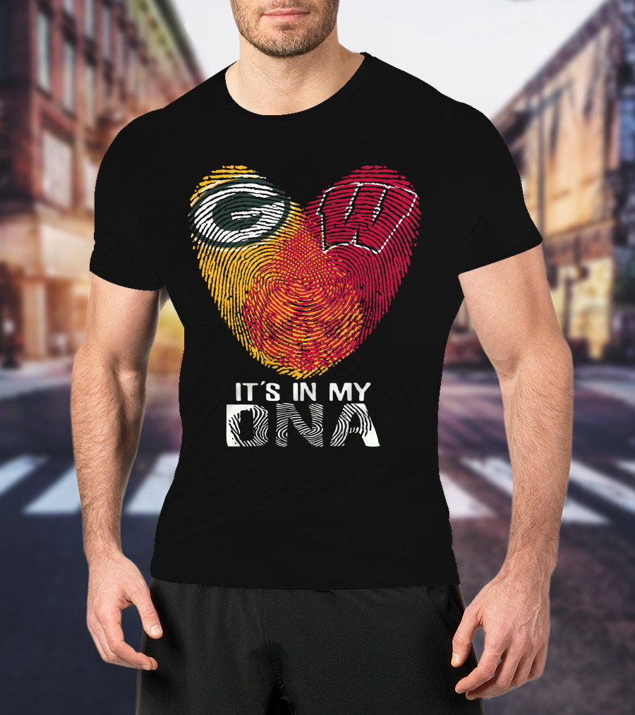 Packers Wisconsin Badgers Fingerprint It's In My DNA T-Shirt