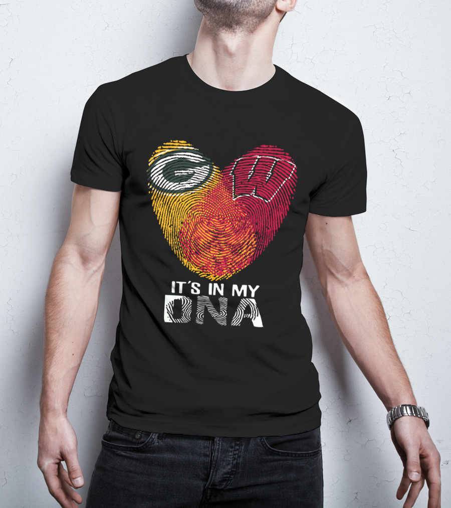 Packers Wisconsin Badgers Fingerprint It's In My DNA T-Shirt