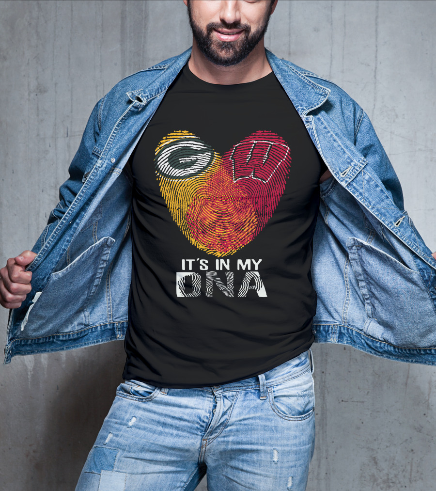Packers Wisconsin Badgers Fingerprint It's In My DNA T-Shirt