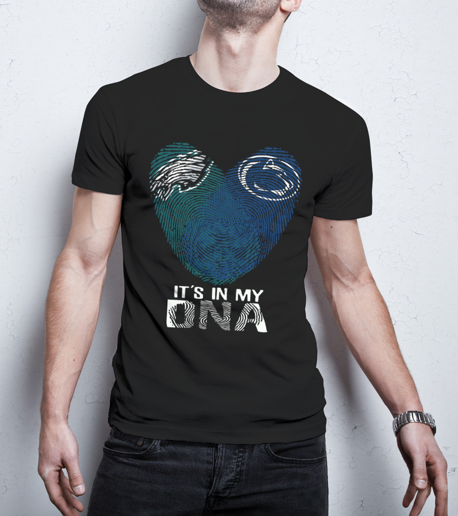 Philadelphia Eagles Penn State Fingerprint Heart It's In My DNA T-Shirt