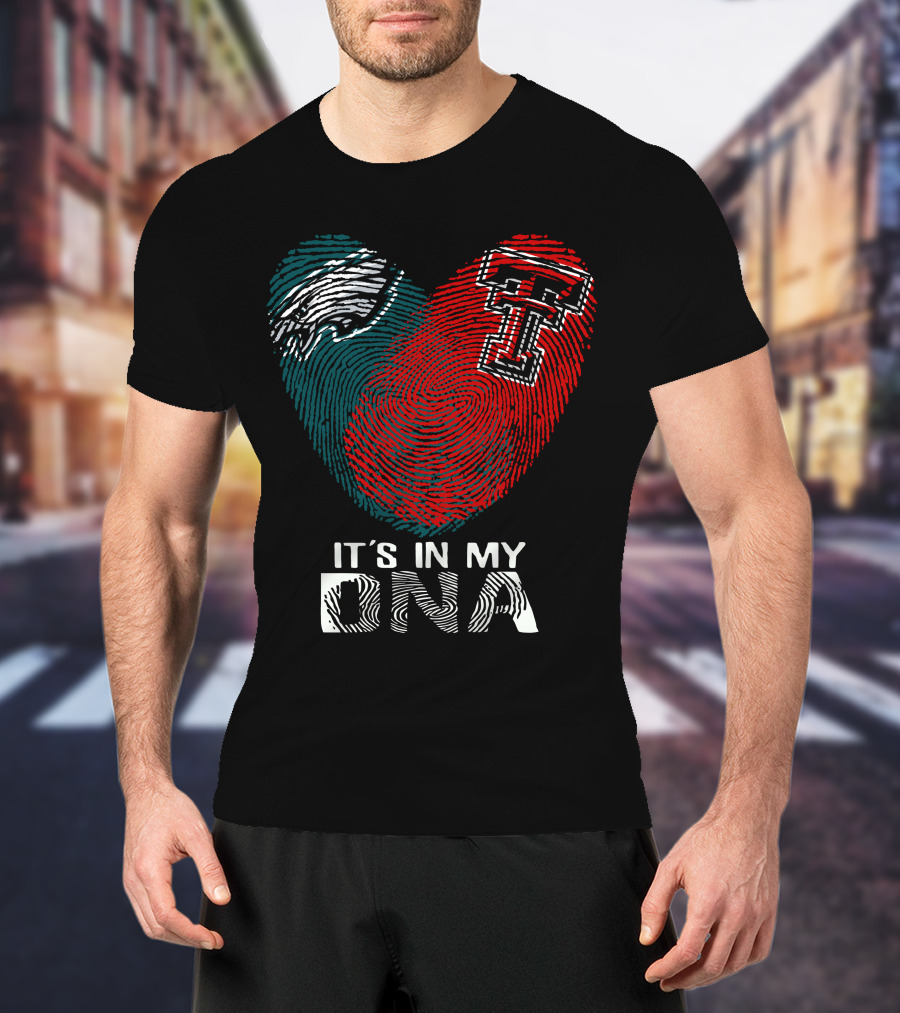 Philadelphia Eagles Texas Tech Fingerprint It's In My DNA T-Shirt