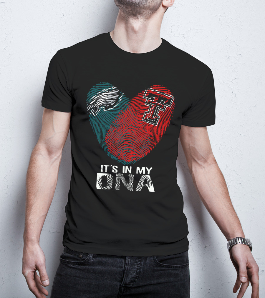 Philadelphia Eagles Texas Tech Fingerprint It's In My DNA T-Shirt