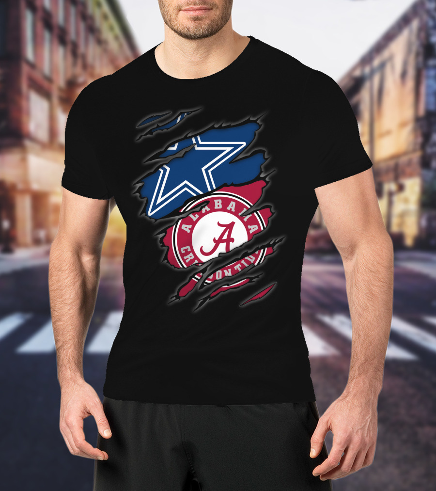 Cowboys Star Meets Alabama Crimson Tide Fusion T-Shirt