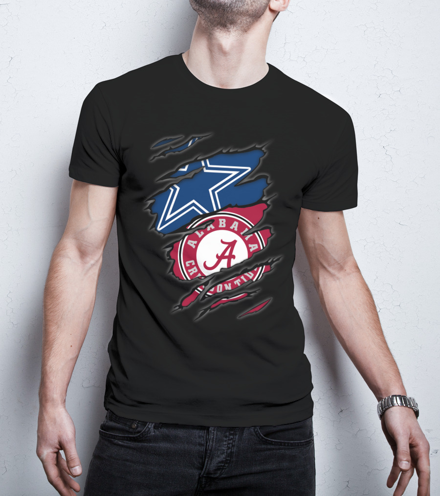 Cowboys Star Meets Alabama Crimson Tide Fusion T-Shirt