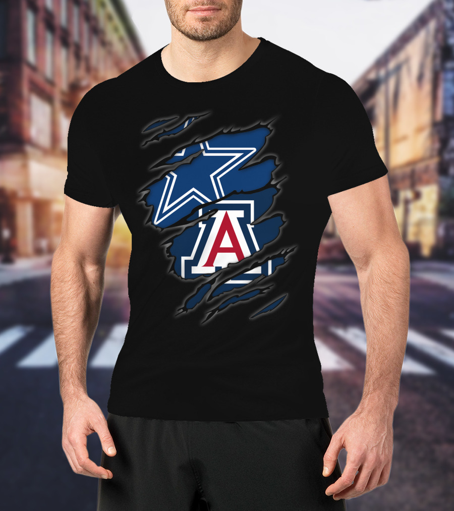 Cowboys Star And Arizona Wildcats A Logo Combination T-Shirt
