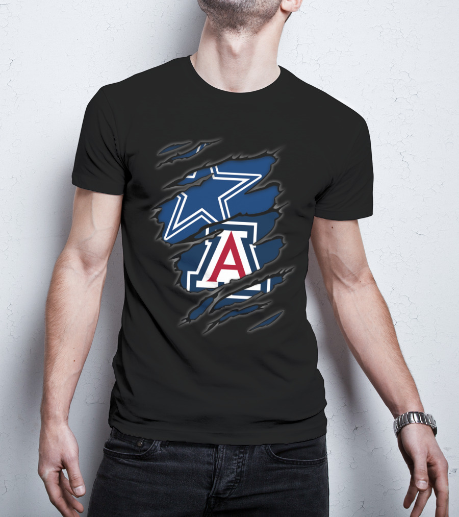 Cowboys Star And Arizona Wildcats A Logo Combination T-Shirt