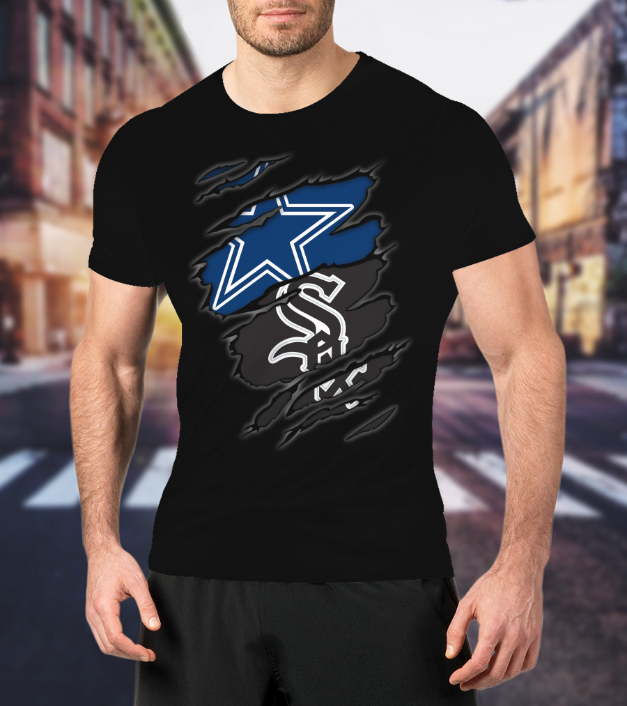 Cowboys Star And Chicago White Sox Logo Fusion T-Shirt