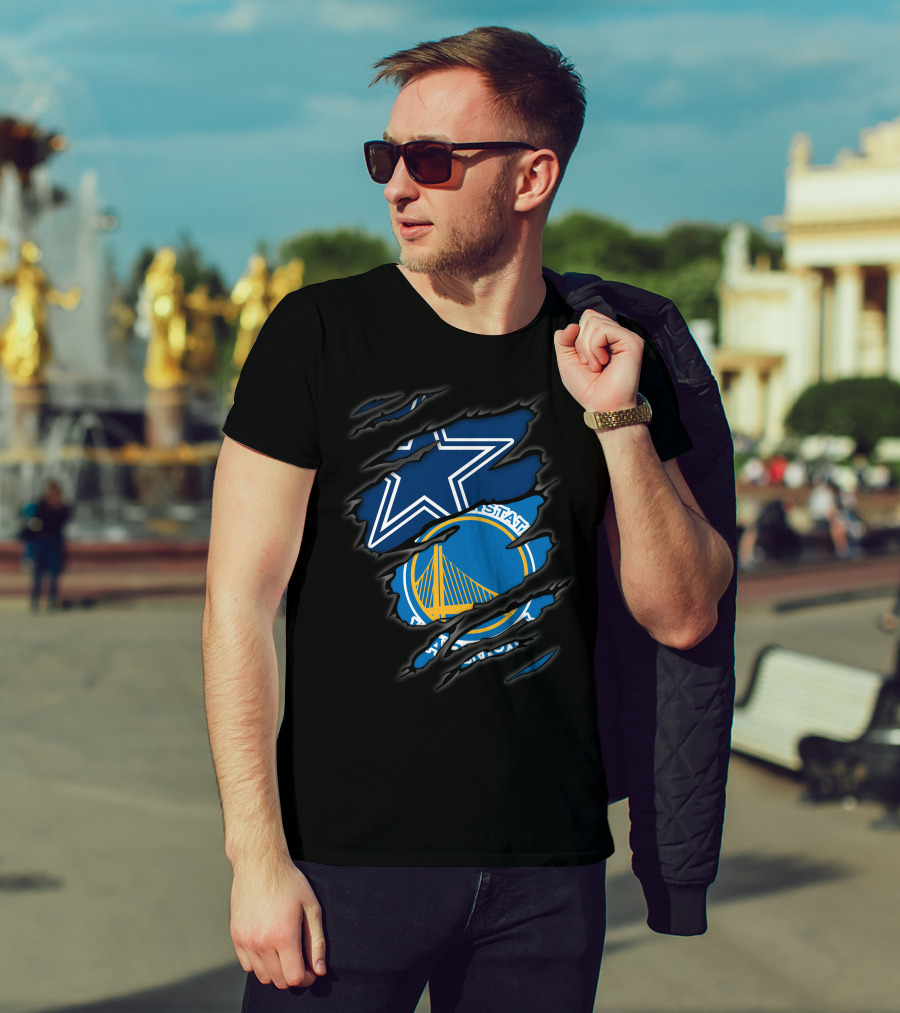 Cowboys Golden State Warriors Star And Bridge T-Shirt