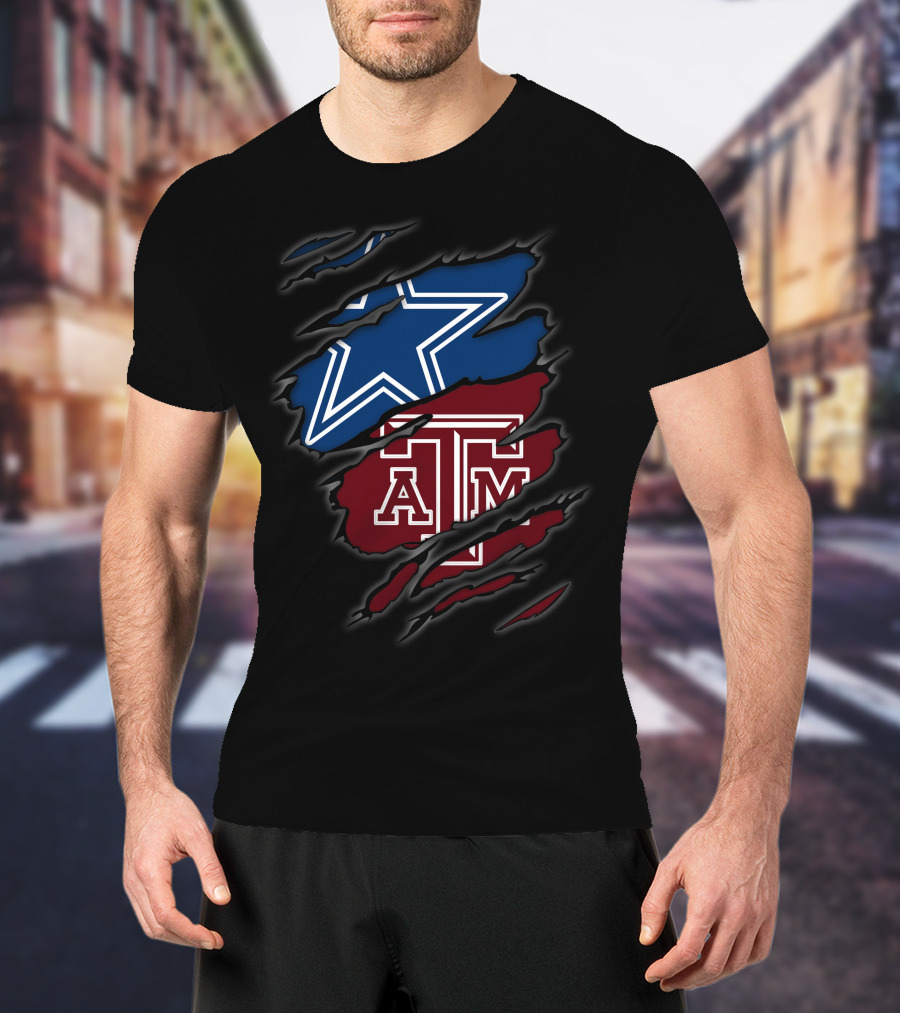 Dallas Cowboys Texas A&M Aggies Star Logo Patchwork T-Shirt