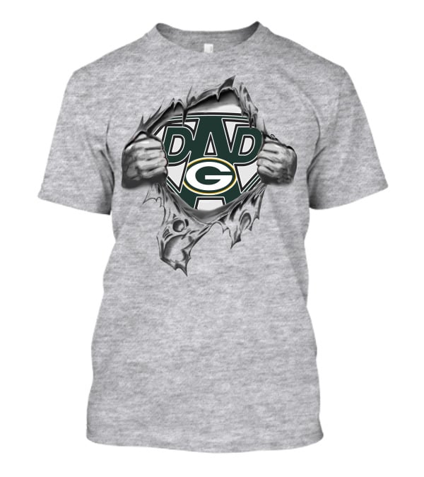 Super Dad Peeling Green Bay Packers G Logo With Hands T-Shirt