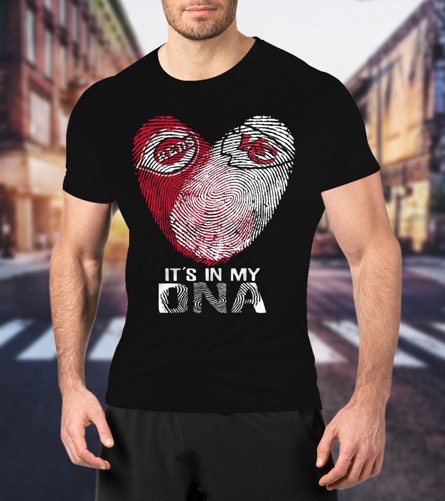 Cincinnati Reds Chiefs It's In My DNA Fingerprint Heart T-Shirt
