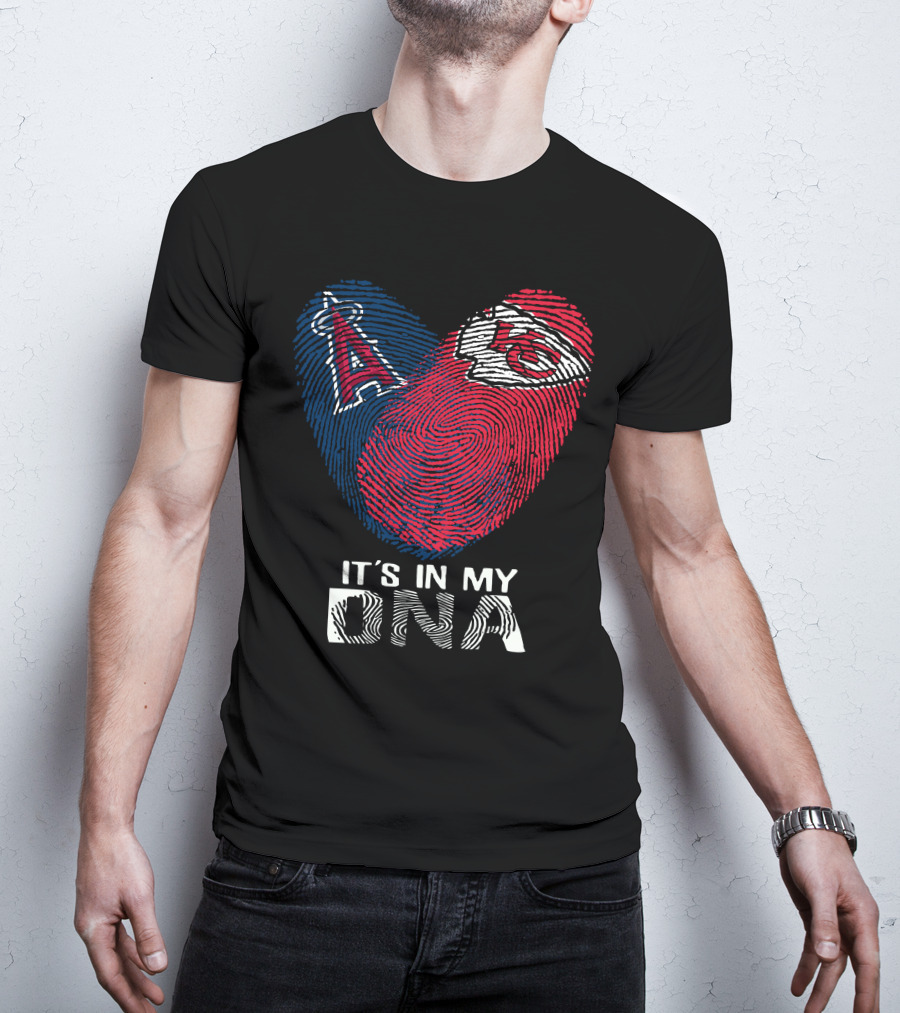 Los Angeles Angels Chiefs It's In My DNA Fingerprint Heart T-Shirt