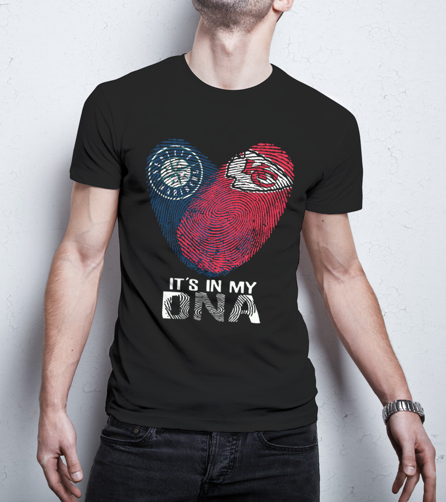 Seattle Mariners Kansas City Chiefs It's In My DNA T-Shirt