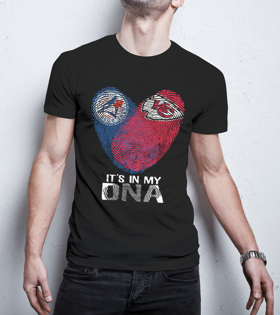 Toronto Blue Jays Chiefs It's In My DNA Fingerprint Heart T-Shirt
