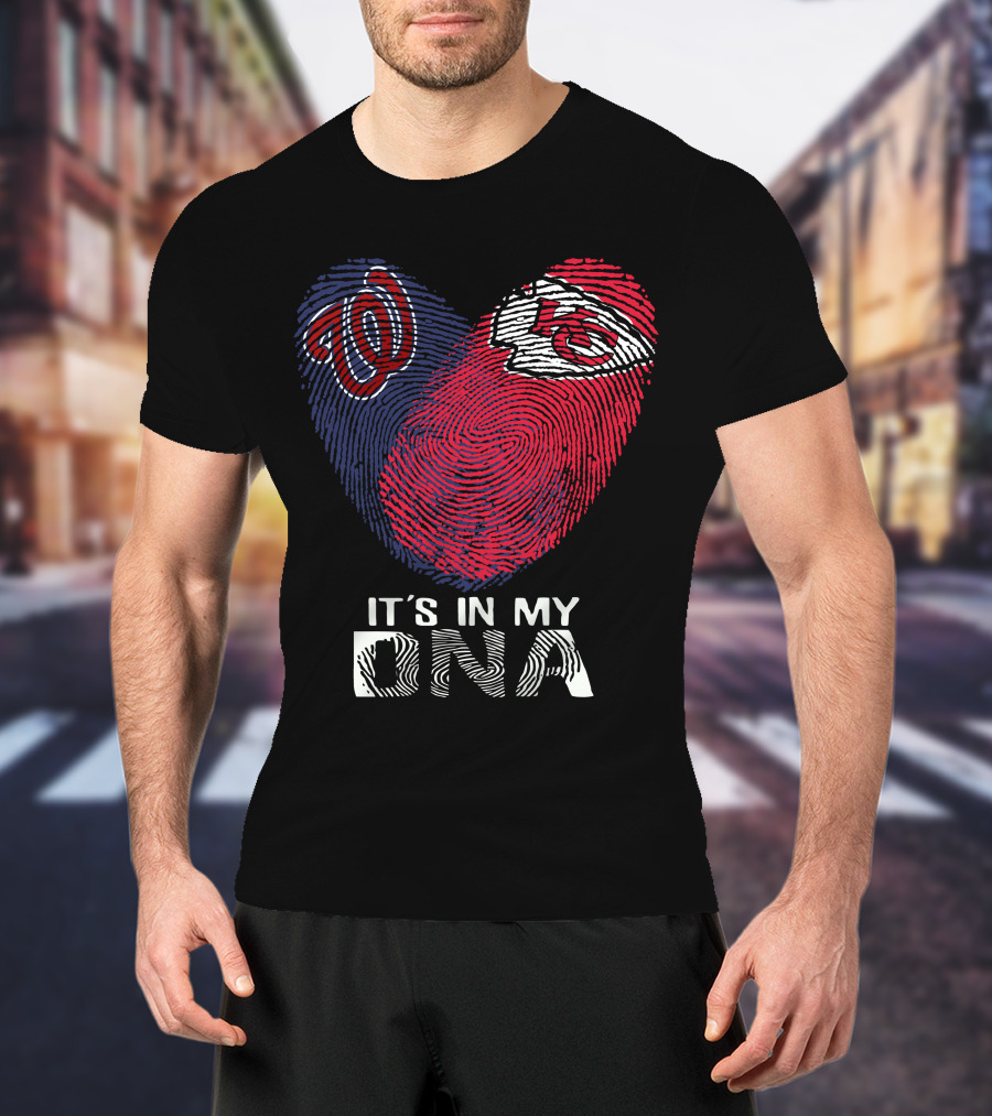Washington Nationals Chiefs Fingerprint It's In My DNA T-Shirt