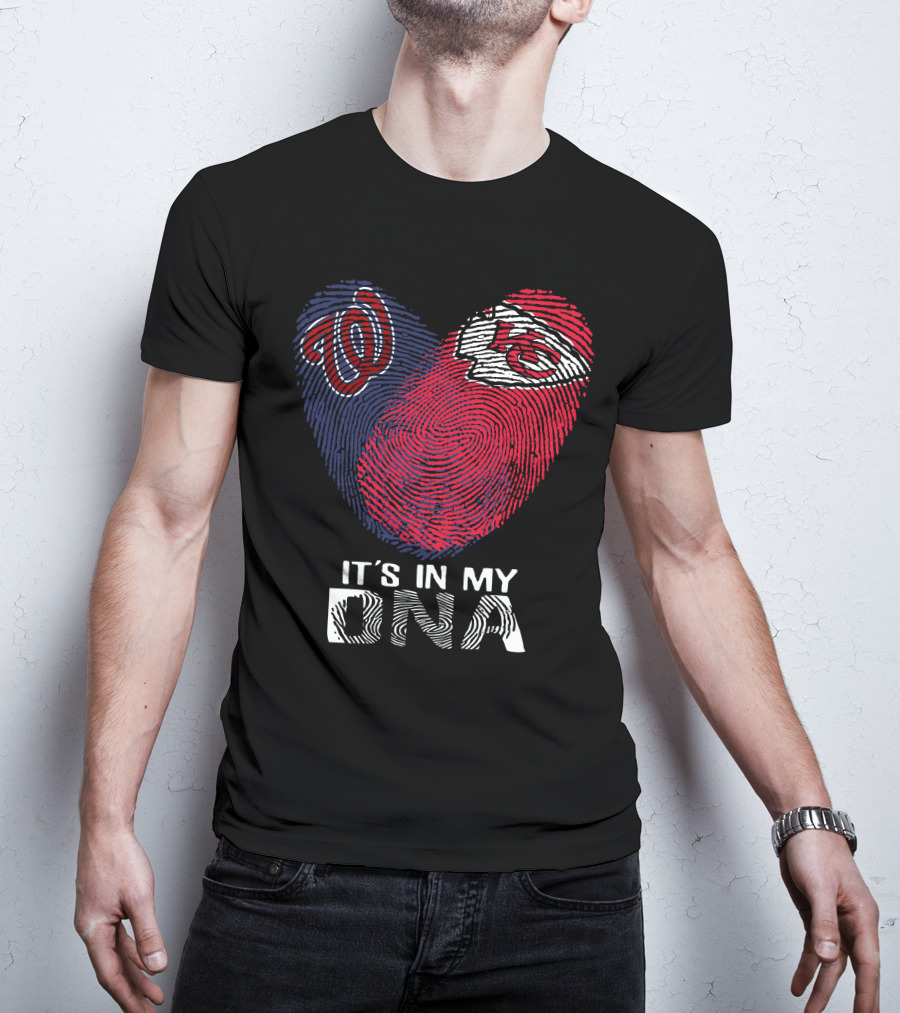 Washington Nationals Chiefs Fingerprint It's In My DNA T-Shirt
