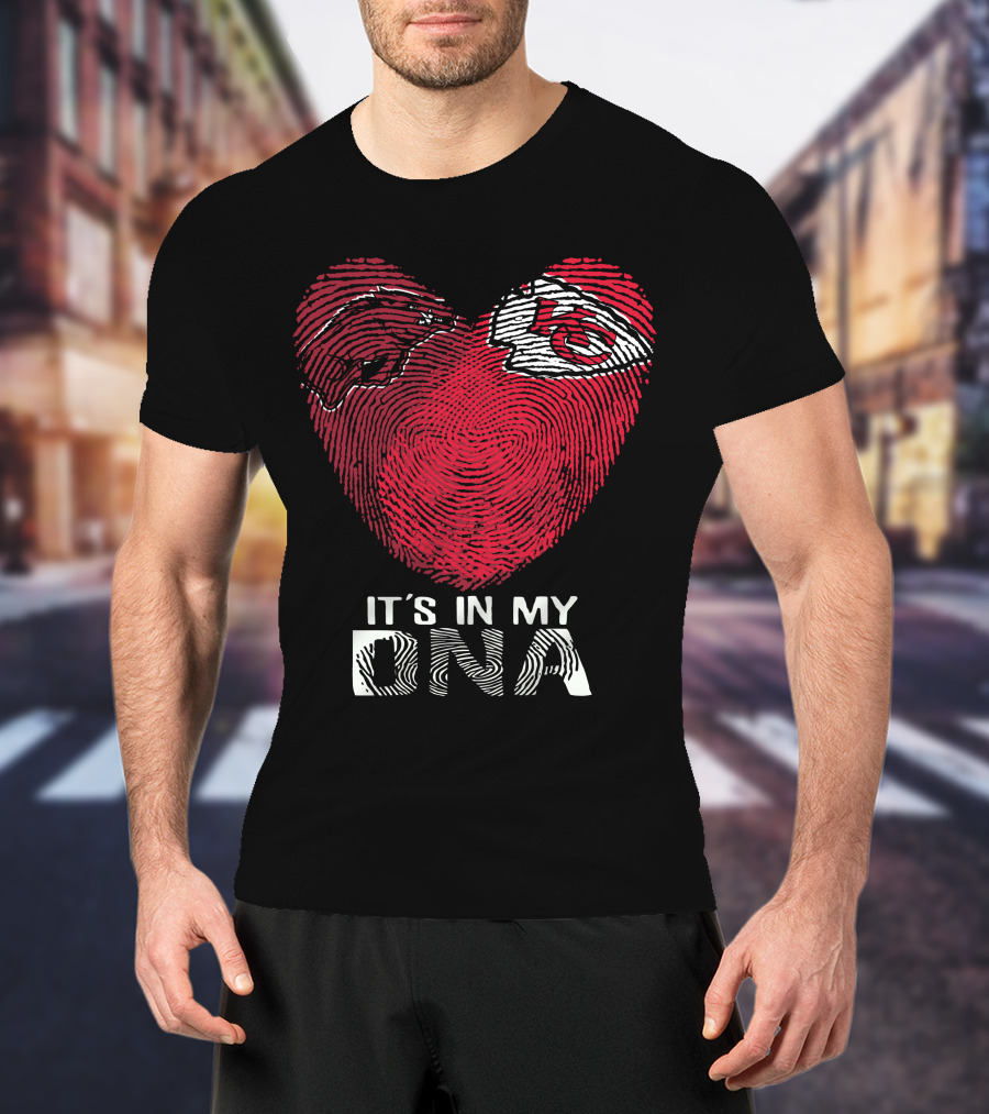 Arkansas Razorbacks Chiefs It's In My Dna Fingerprint Heart T-Shirt