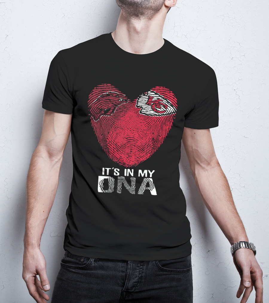 Arkansas Razorbacks Chiefs It's In My Dna Fingerprint Heart T-Shirt