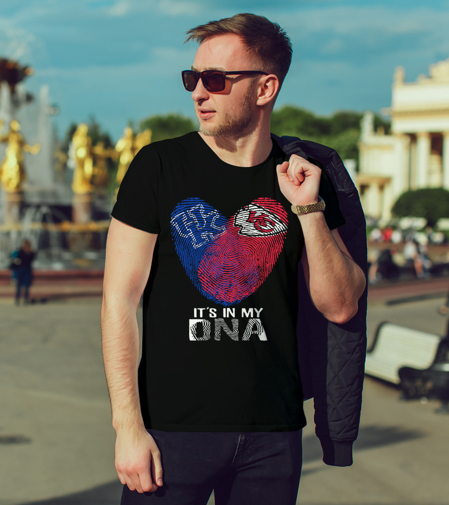 Kentucky Wildcats Chiefs It's In My Dna Fingerprint Heart T-Shirt