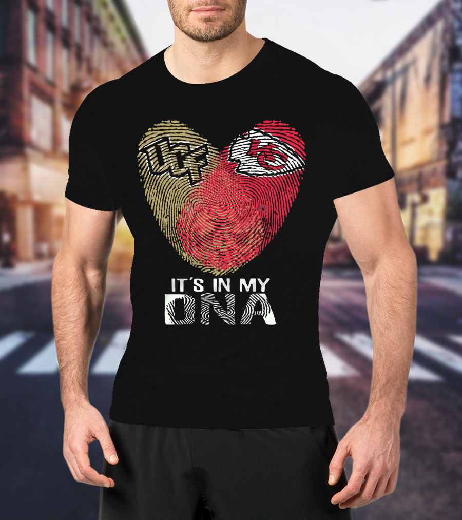 Ucf Knights Chiefs It's In My Dna Fingerprint Heart T-Shirt