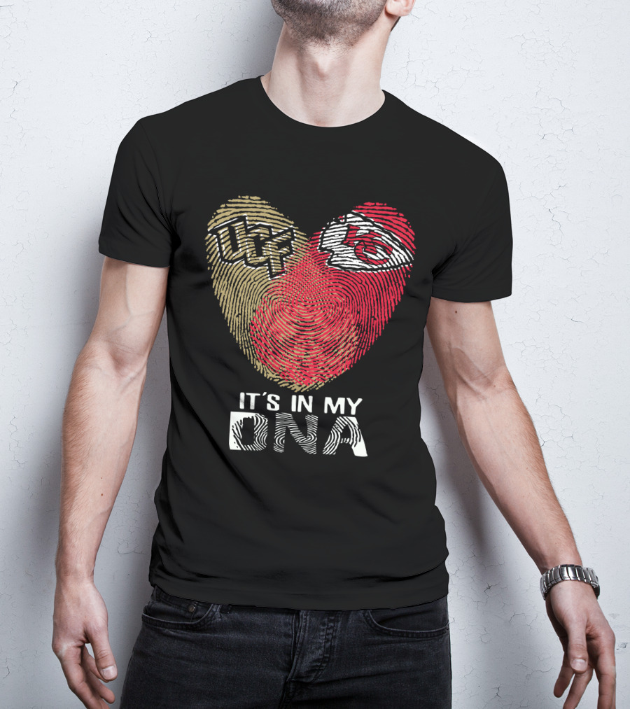 Ucf Knights Chiefs It's In My Dna Fingerprint Heart T-Shirt