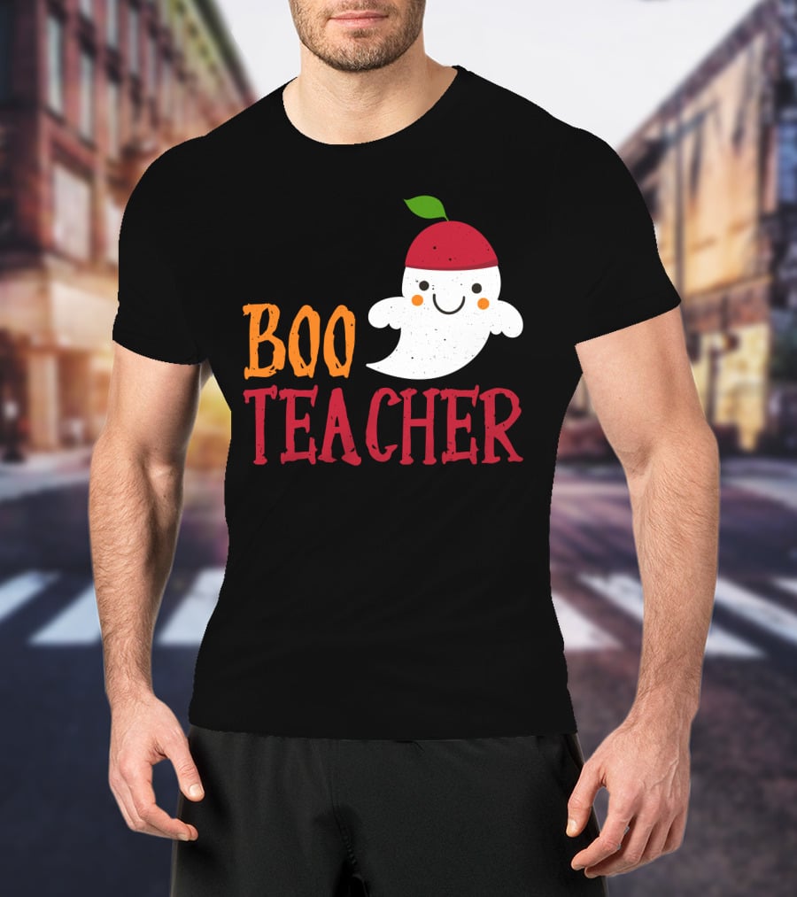 Boo Teacher Ghost Pirate Themed Funny Halloween Costume Teacher T-Shirt