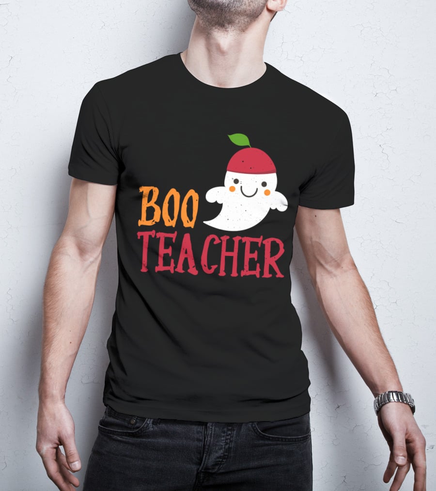 Boo Teacher Ghost Pirate Themed Funny Halloween Costume Teacher T-Shirt