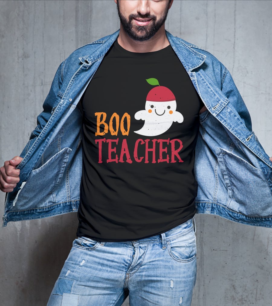 Boo Teacher Ghost Pirate Themed Funny Halloween Costume Teacher T-Shirt
