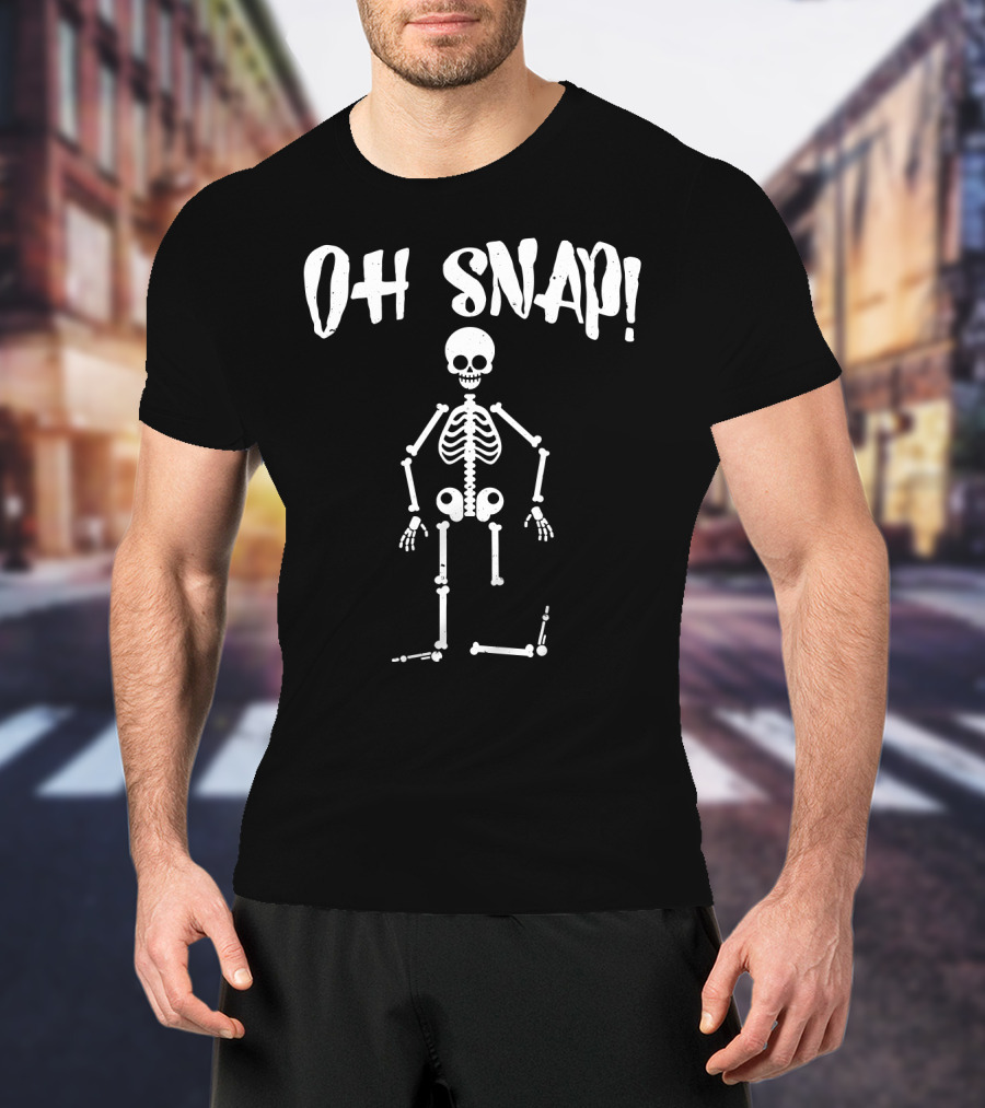 Oh Snap Funny Halloween Skeleton Style With Missing Leg T-Shirt