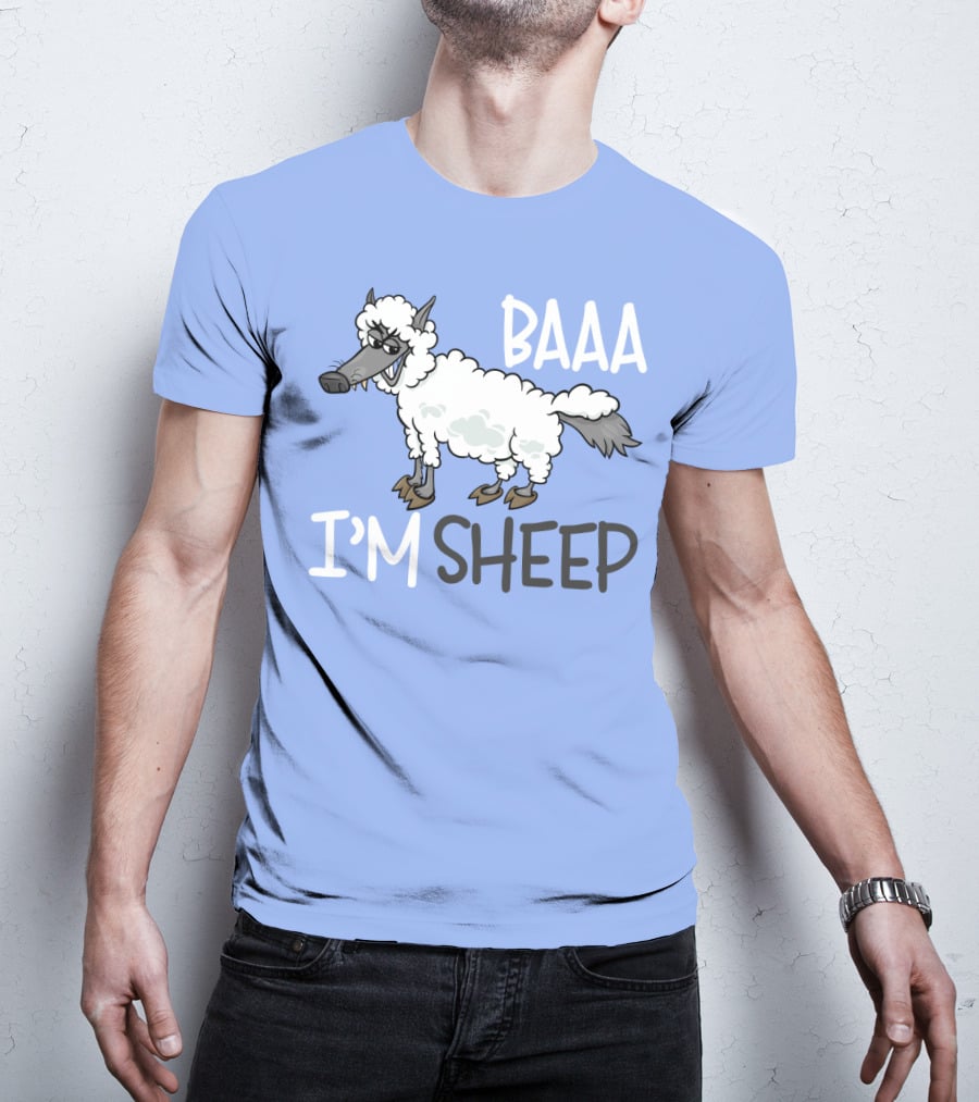 Baaa I'm A Sheep Funny Cartoon T-Shirt