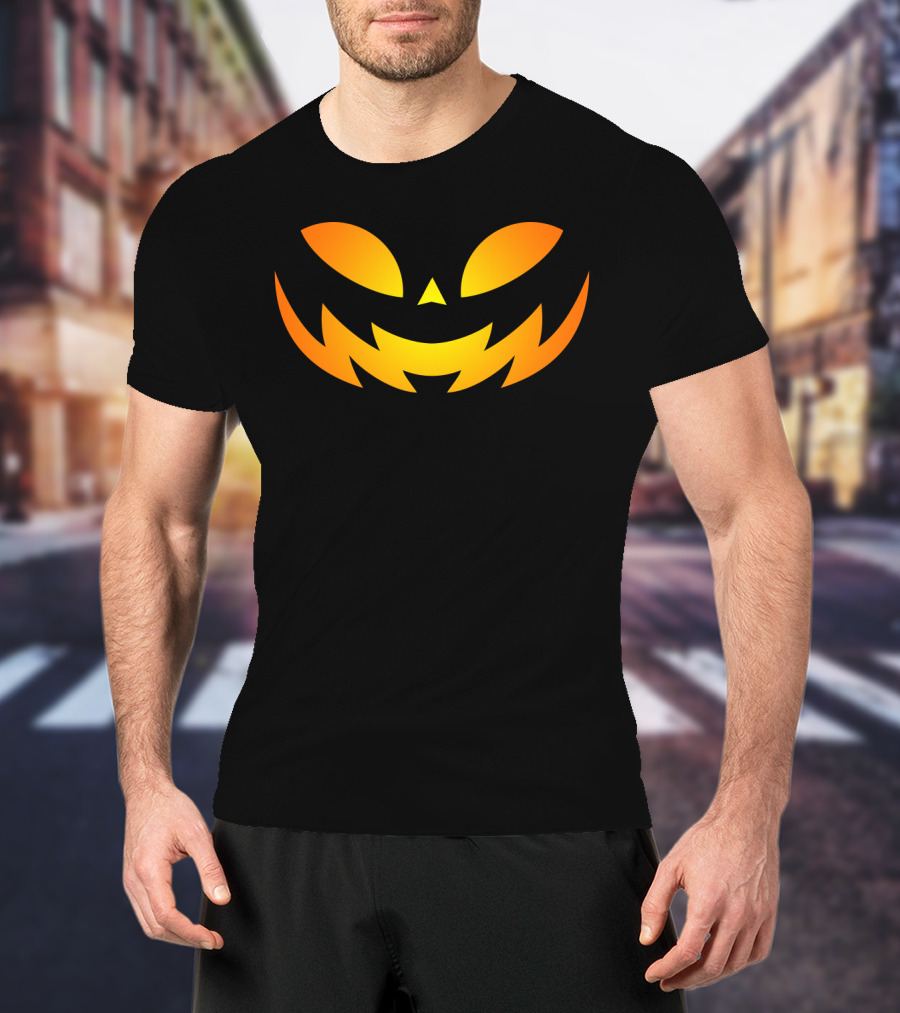 Spooky Grinning Jack-O'-Lantern Face T-Shirt