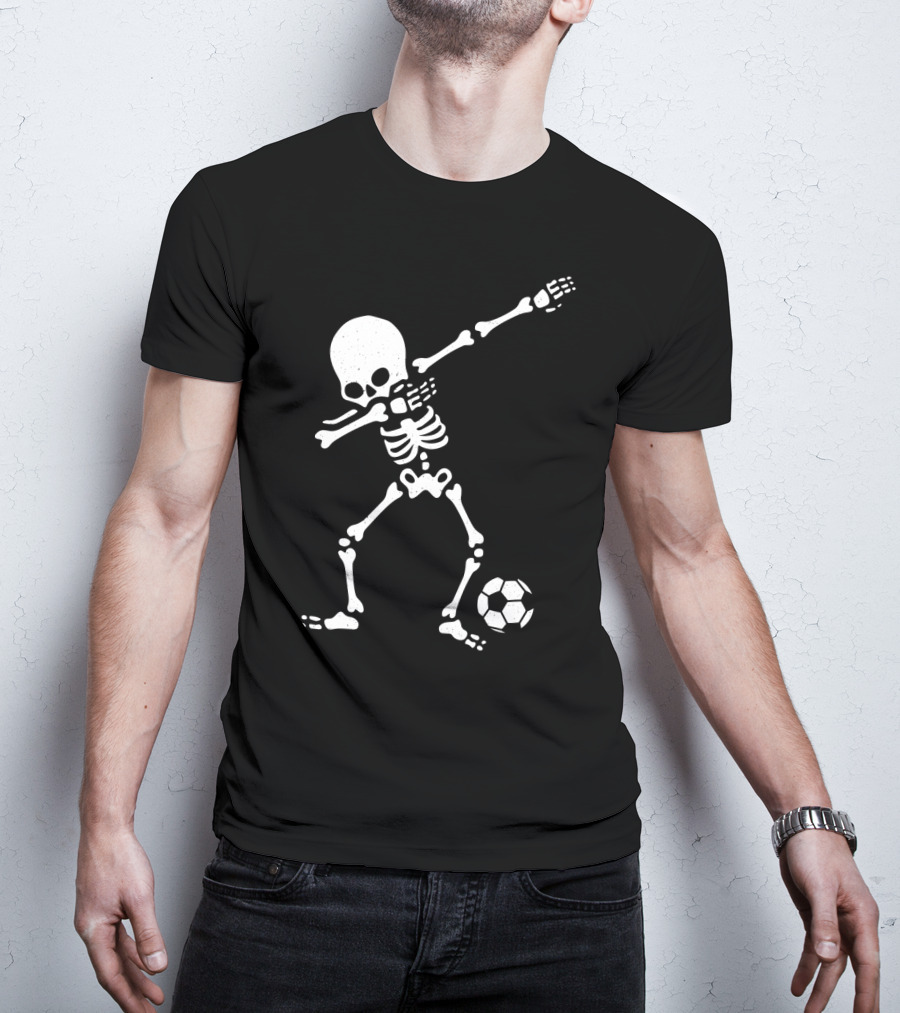Skeleton Dabbing With Soccer Ball Pose T-Shirt