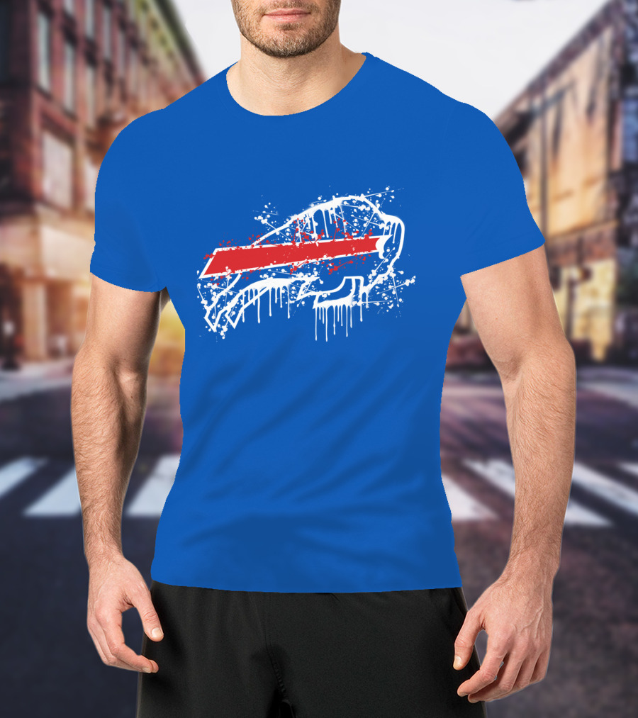 Buffalo Bills Paint Drip Splatter T-Shirt