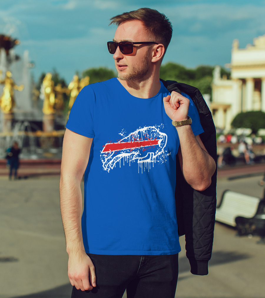 Buffalo Bills Paint Drip Splatter T-Shirt