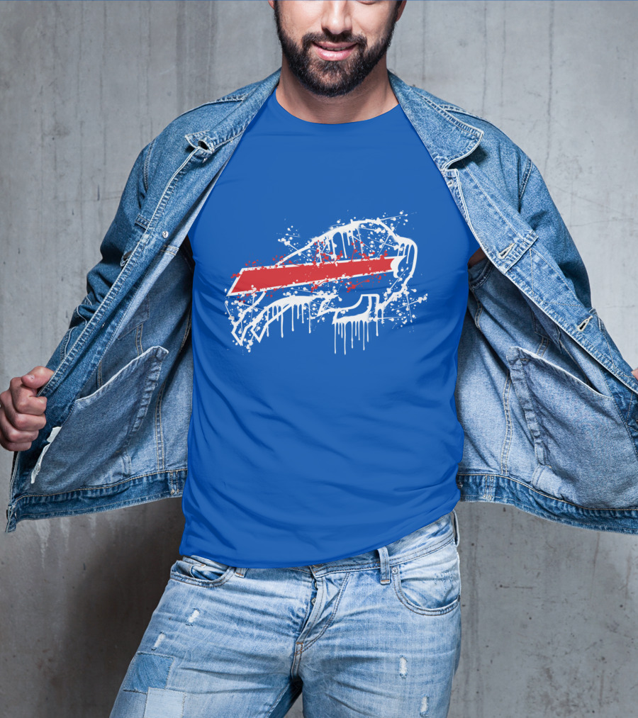 Buffalo Bills Paint Drip Splatter T-Shirt