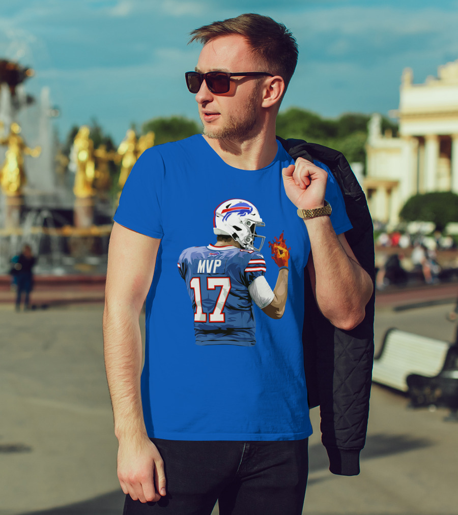 MVP 17 Josh Allen Hot Hand Buffalo Bills T-Shirt