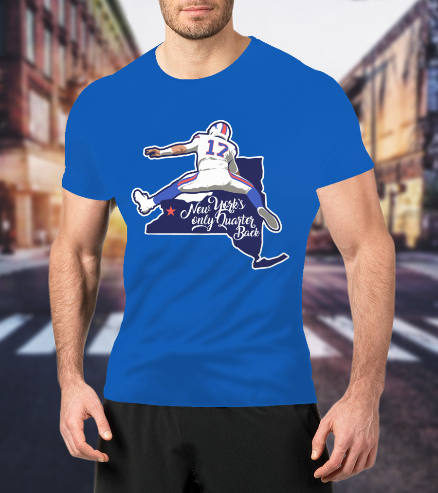 New York's Only Quarter Back 17 Football Outline T-Shirt