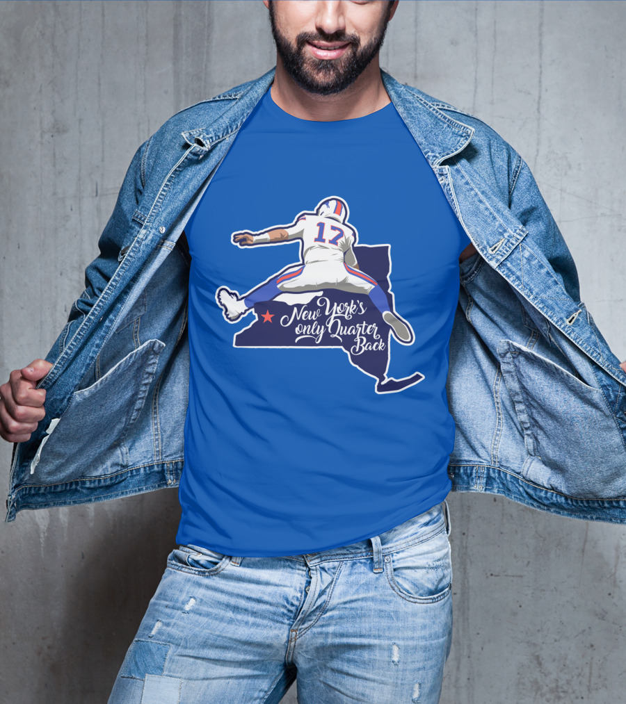 New York's Only Quarter Back 17 Football Outline T-Shirt