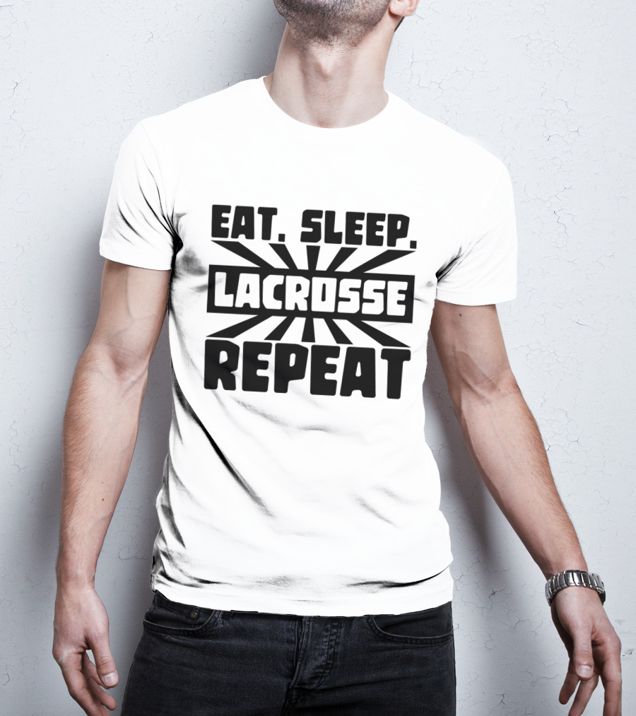 Eat Sleep Lacrosse Repeat Burst T-Shirt