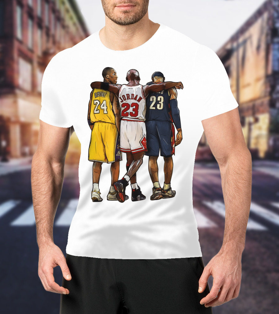 Kobe Bryant Michael Jordan 23 Lebron James 24 23 23 Lakers Bulls Cavaliers T-Shirt