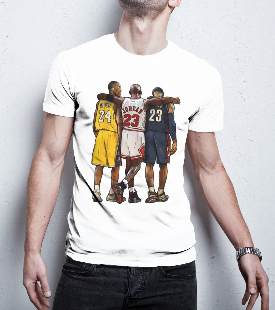 Kobe Bryant Michael Jordan 23 Lebron James 24 23 23 Lakers Bulls Cavaliers T-Shirt