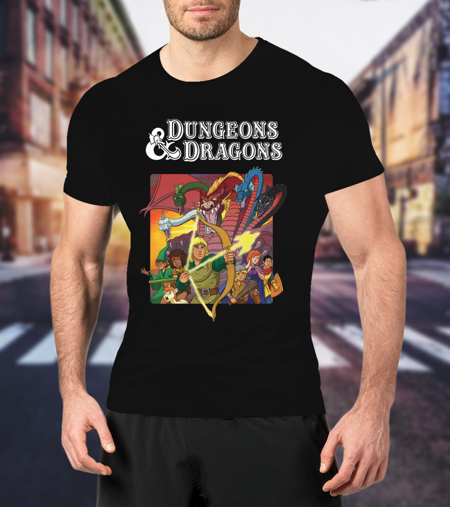 Dungeons And Dragons Animated Adventure Party Battle T-Shirt