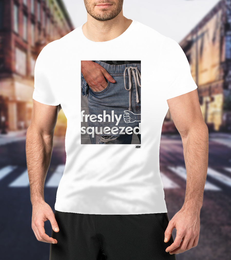 Aew Freshly Squeezed Orange Cassidy Pocket Kris Statlander T-Shirt