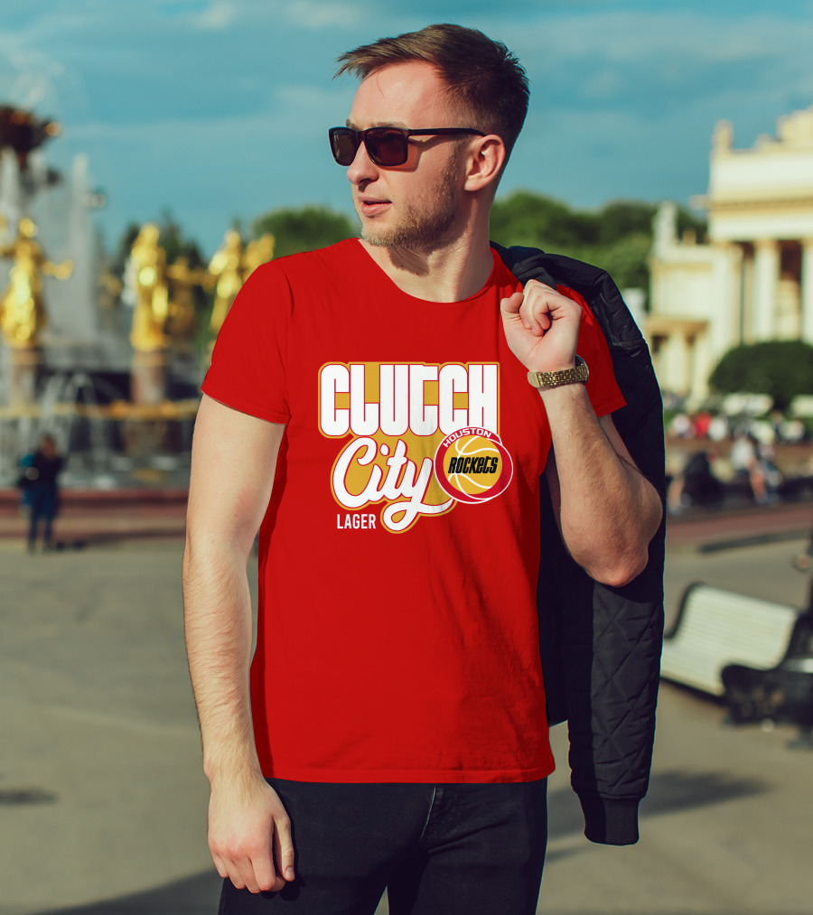 Houston Rockets Clutch City Lager Basketball Vernon Maxwell T-Shirt