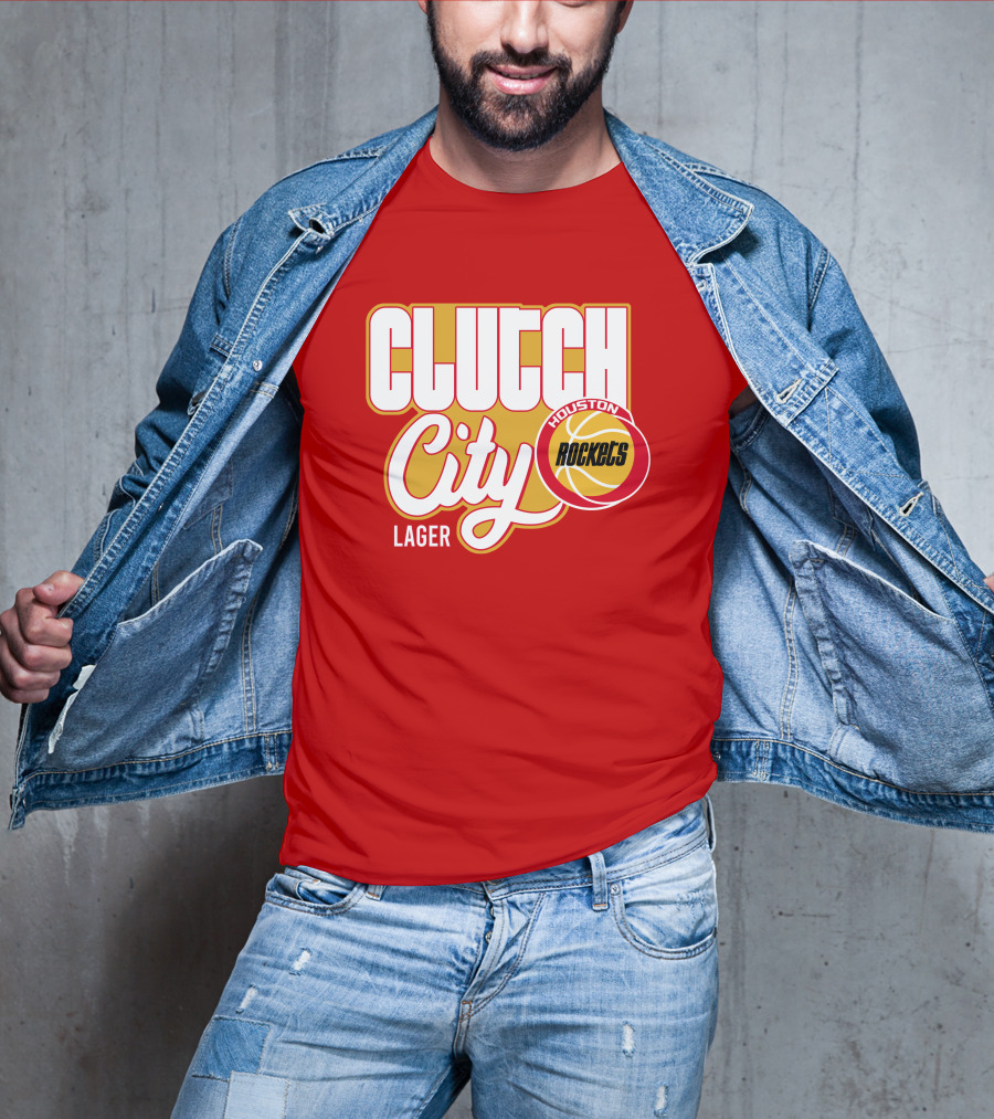 Houston Rockets Clutch City Lager Basketball Vernon Maxwell T-Shirt