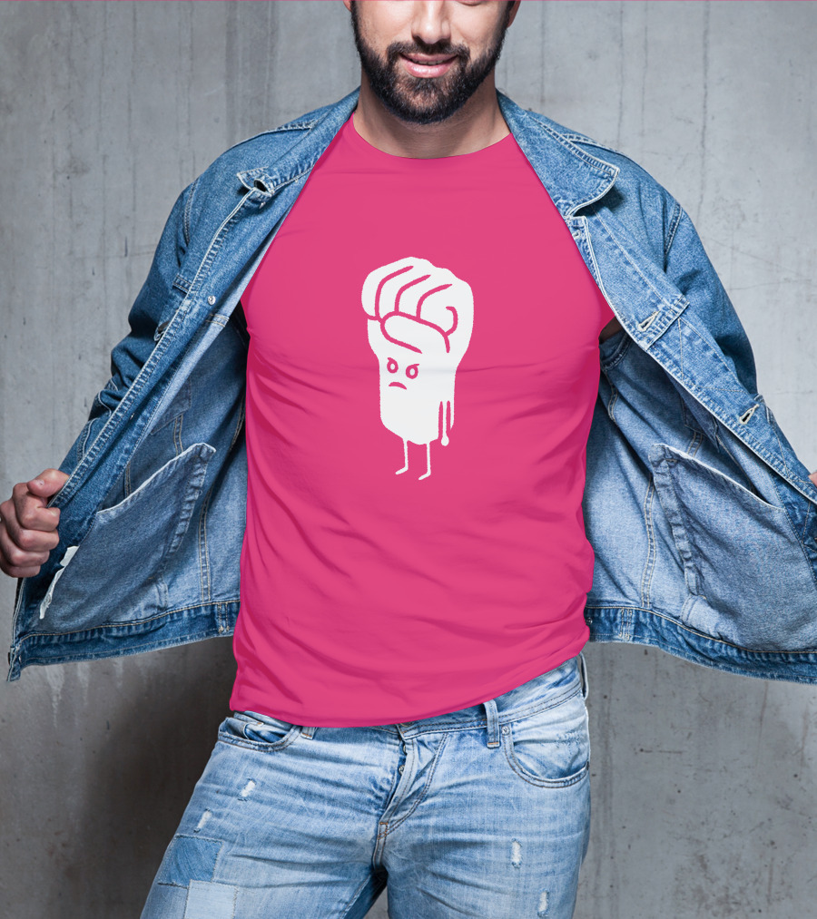 Tumindig By Linya-Linya Saab Fist Character On Pink Background T-Shirt