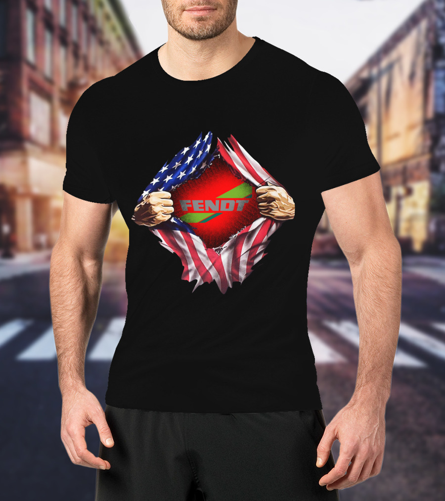 Fendt USA Flag Ripped Reveal T-Shirt