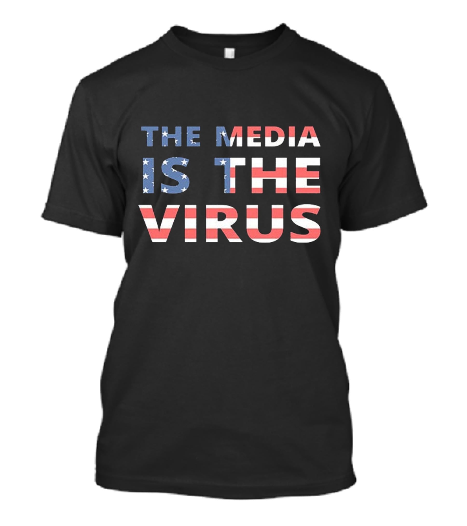 The Media Is The Virus American Flag T-Shirt