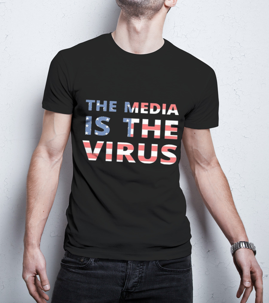 The Media Is The Virus American Flag T-Shirt
